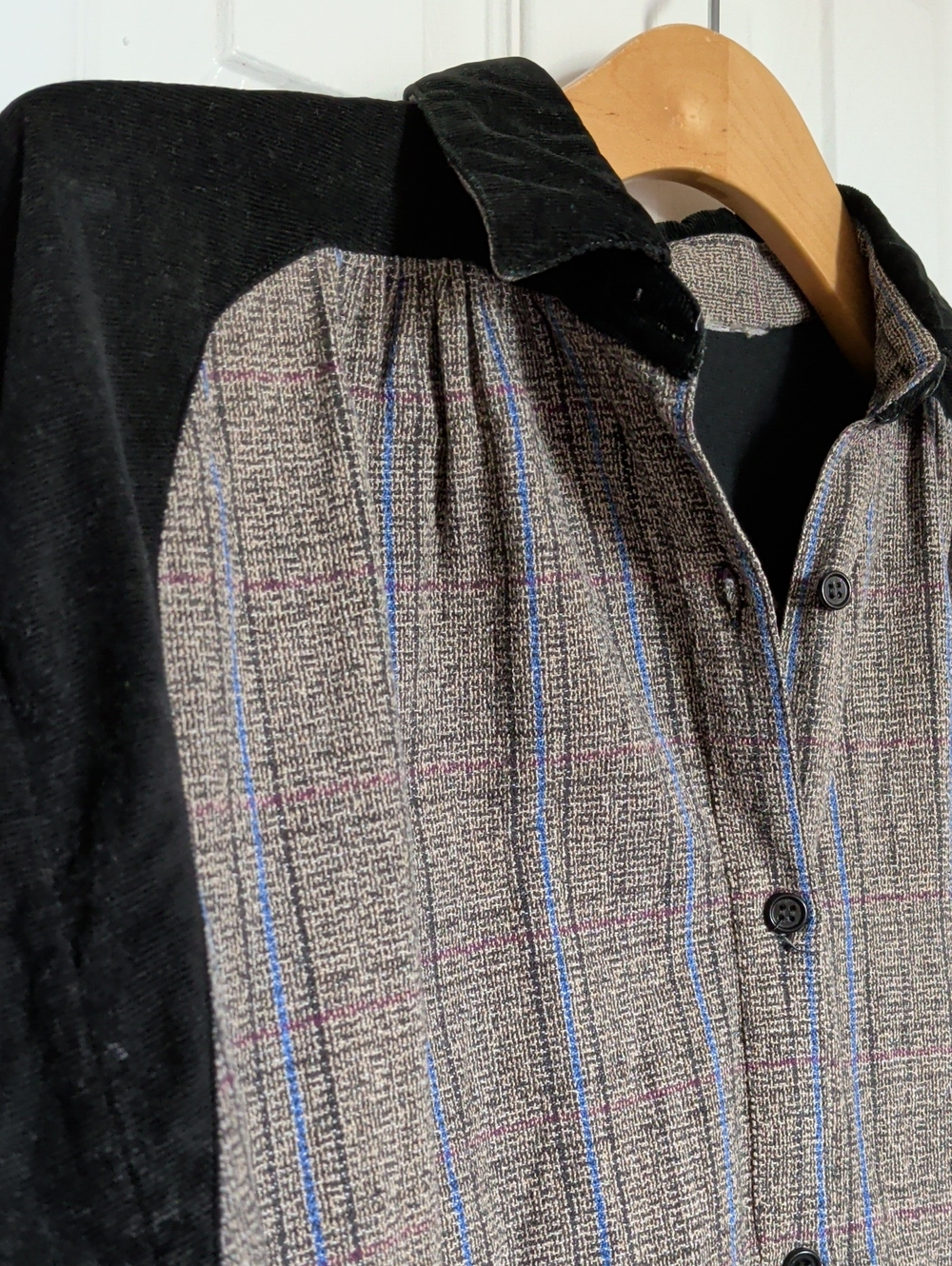 VTG Cotton (Tweed and Cord) Smock Style Button Button-Up Shirt / Jacket. Large.